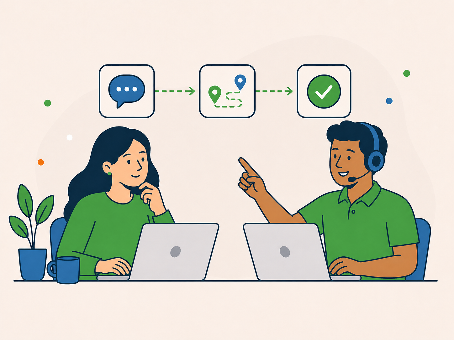 Customer talking through a confusing website issue with a WordPress support specialist