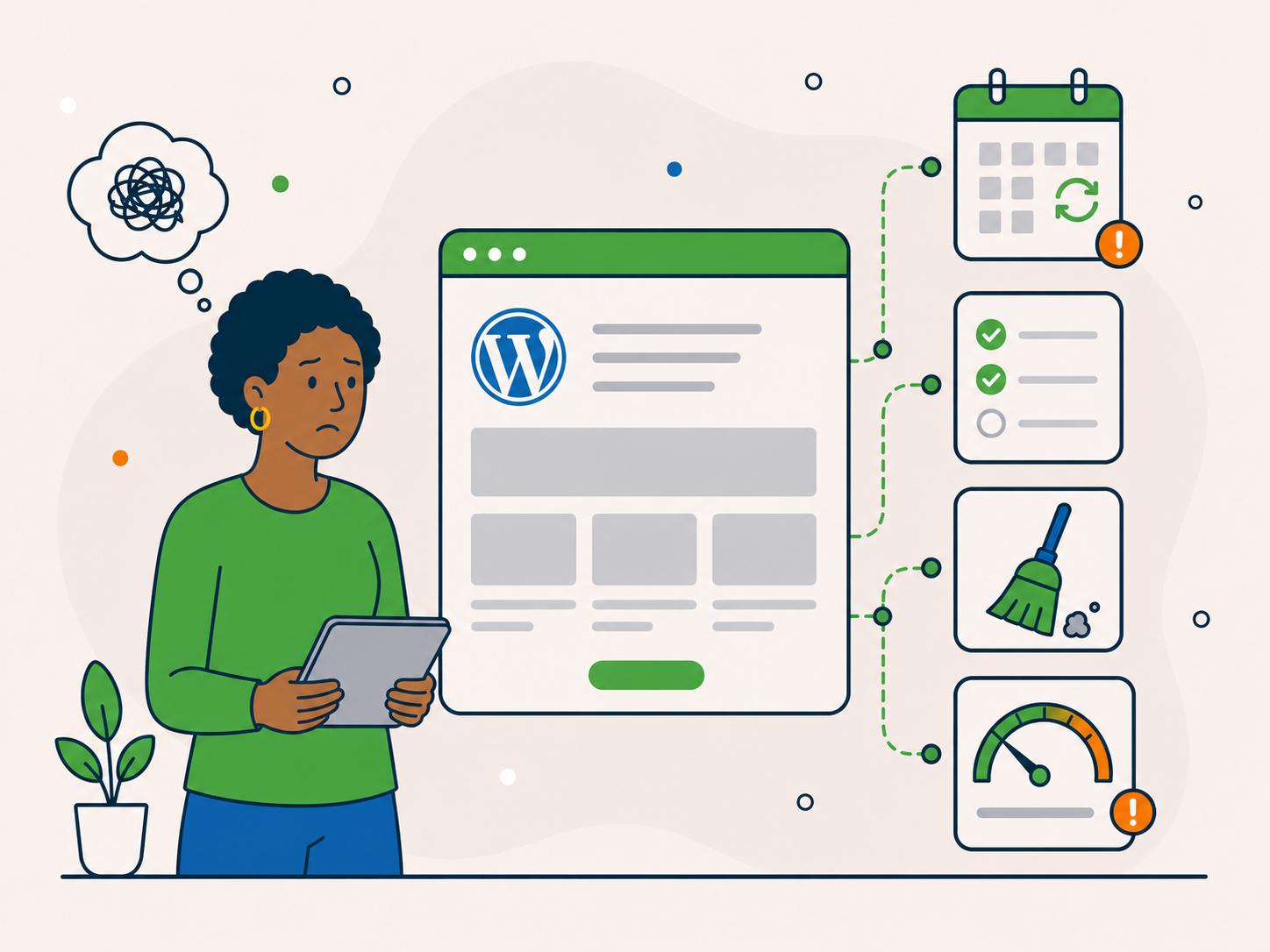 Website owner concerned about WordPress performance issues caused by a lack of ongoing site care.