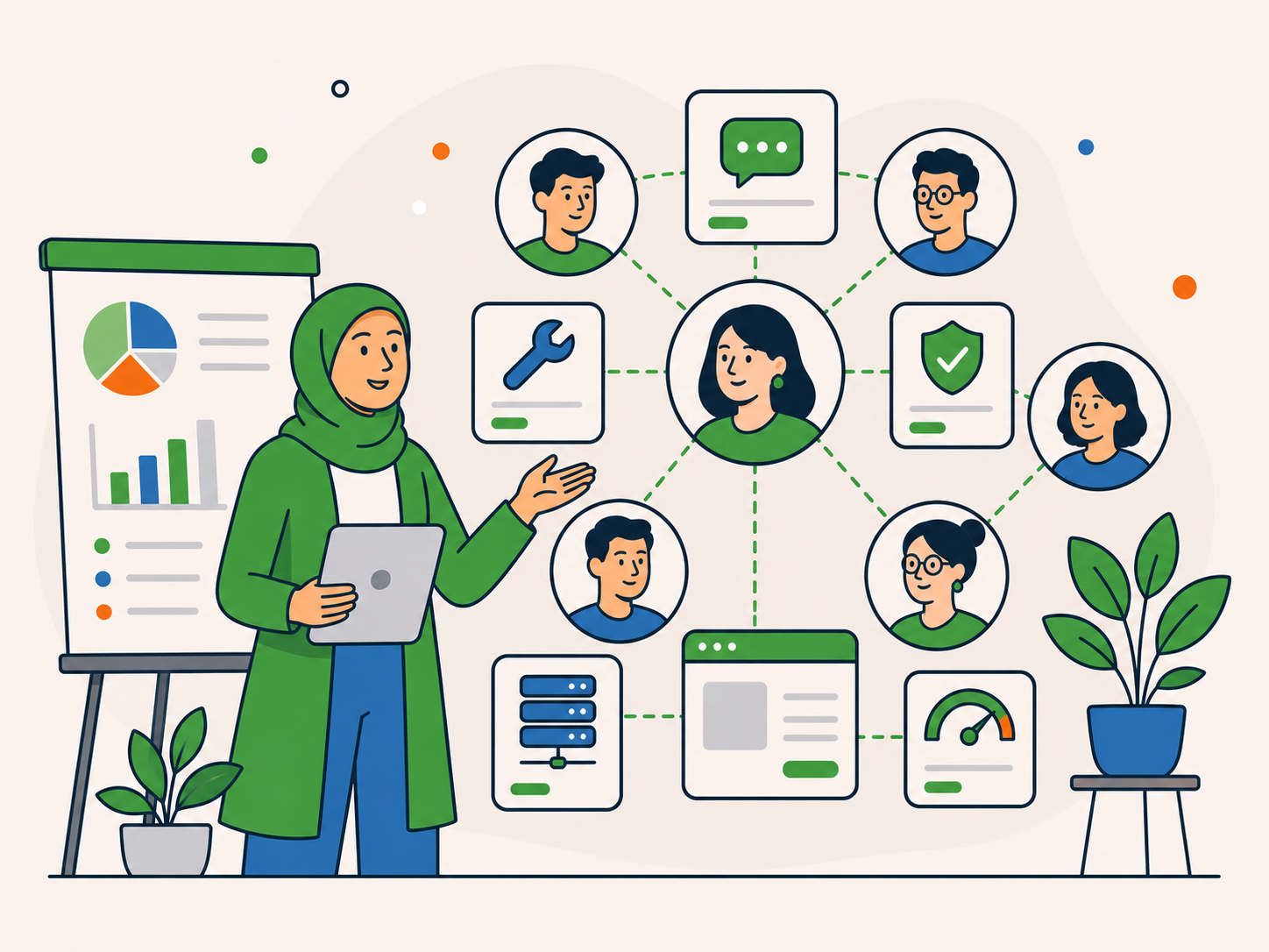 A professional presenting to a connected network of people who may need WordPress support, security, hosting, maintenance, or performance help.