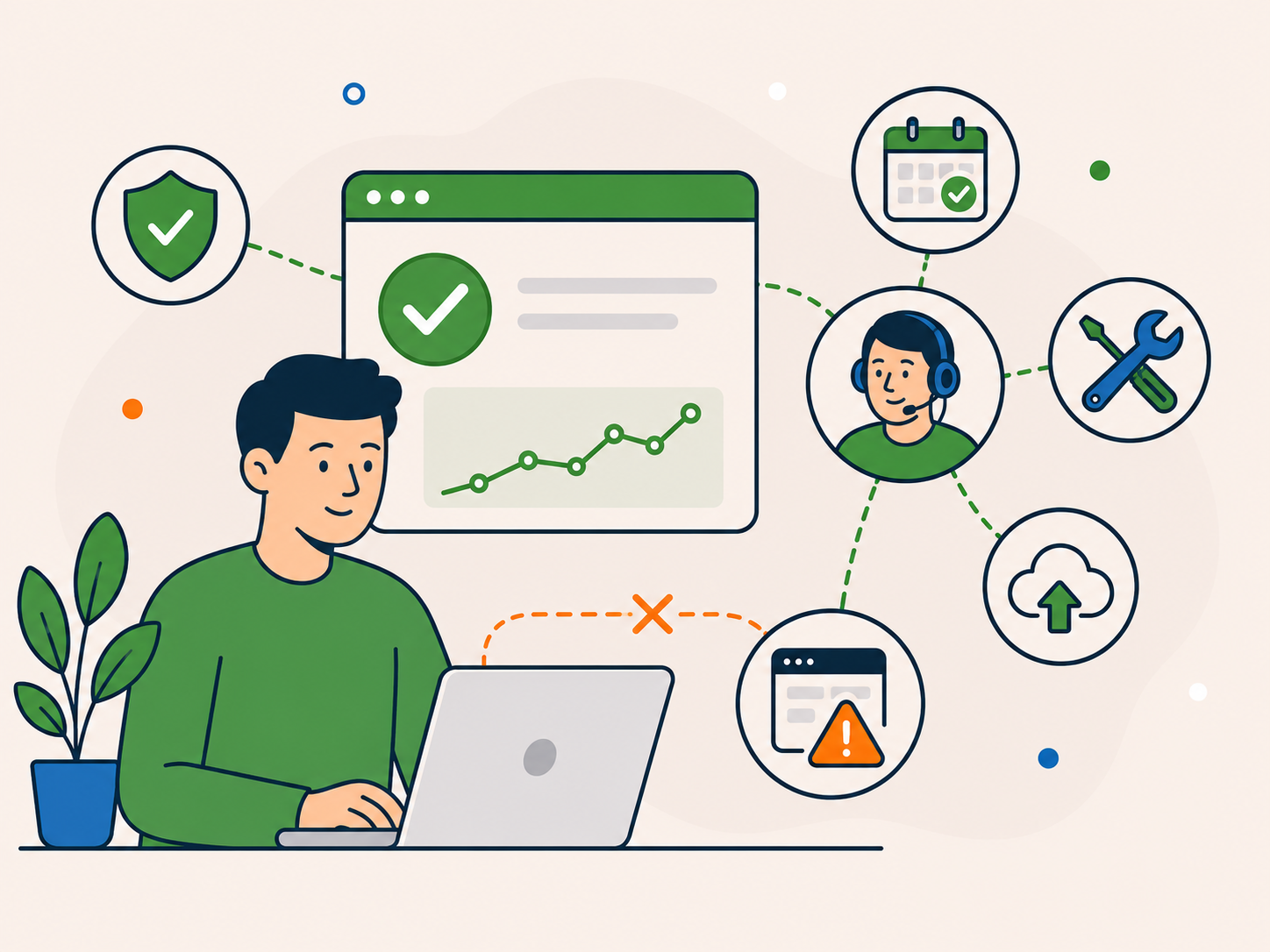 Business owner supported by ongoing WordPress monitoring, maintenance and preventative support.