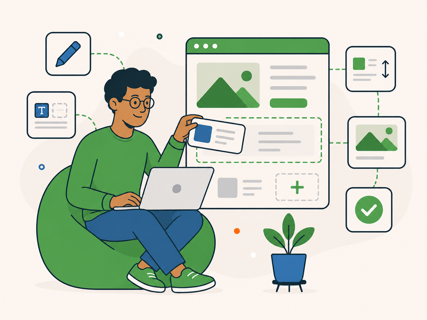 Website owner making smaller WordPress content, layout and section updates.