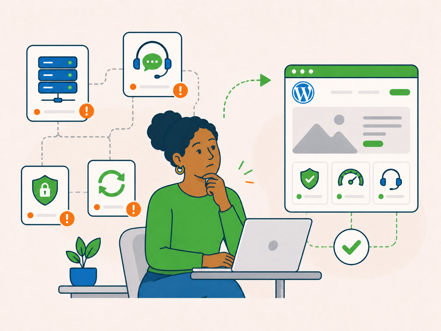 Website owner considering switching from a disconnected support and hosting setup to a clearer joined-up WordPress support service.
