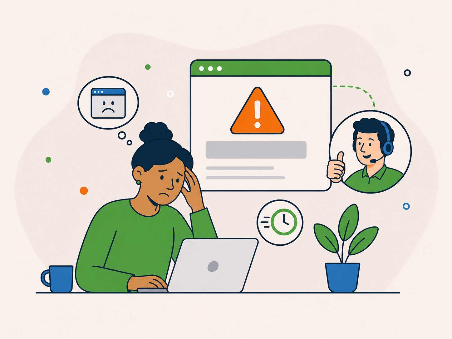 Business owner receiving quick help from a WordPress support specialist after an urgent website problem.