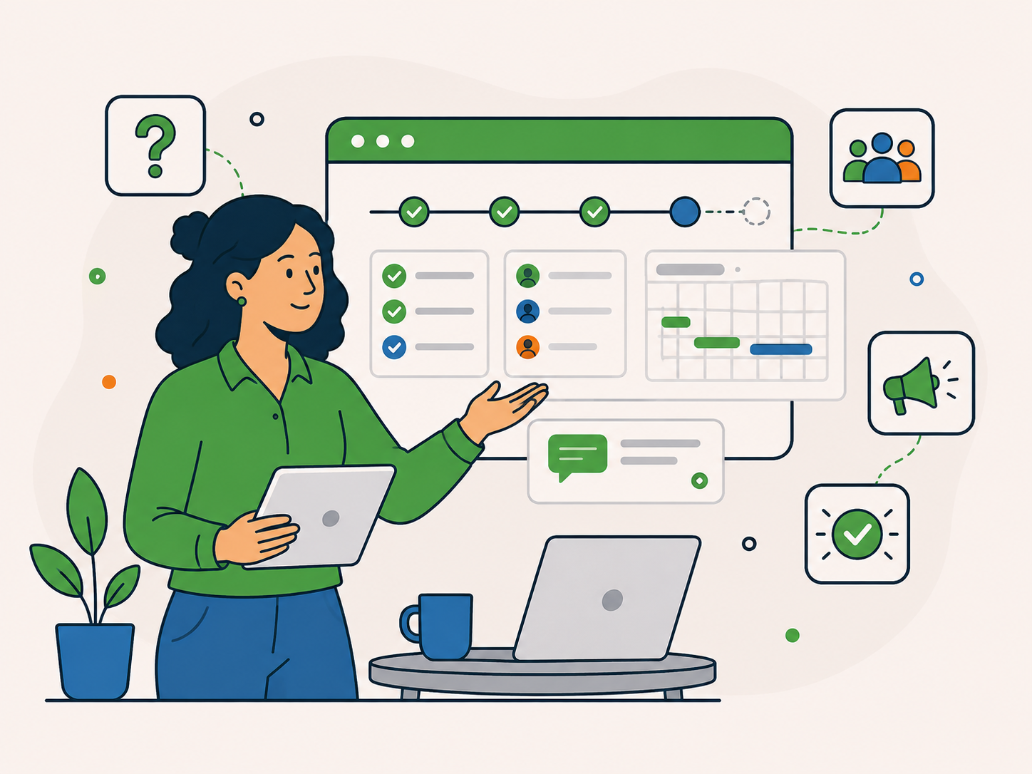 Project manager coordinating website tasks, timelines and clear client communication.
