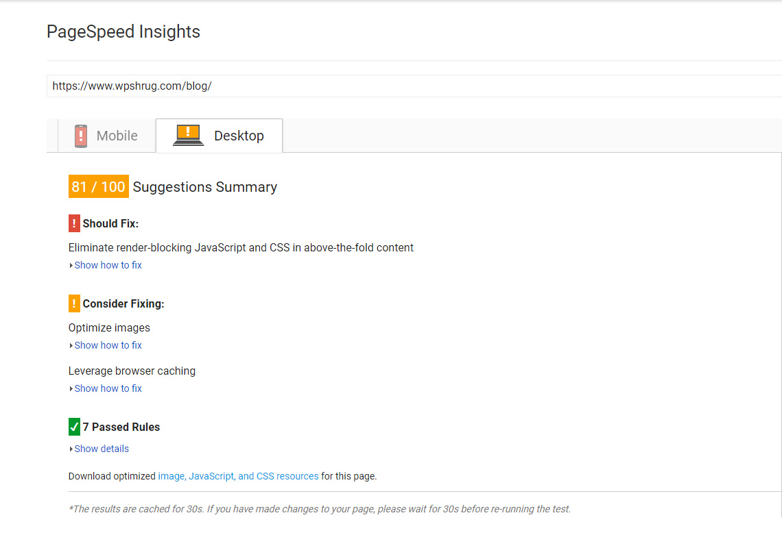 google page insights