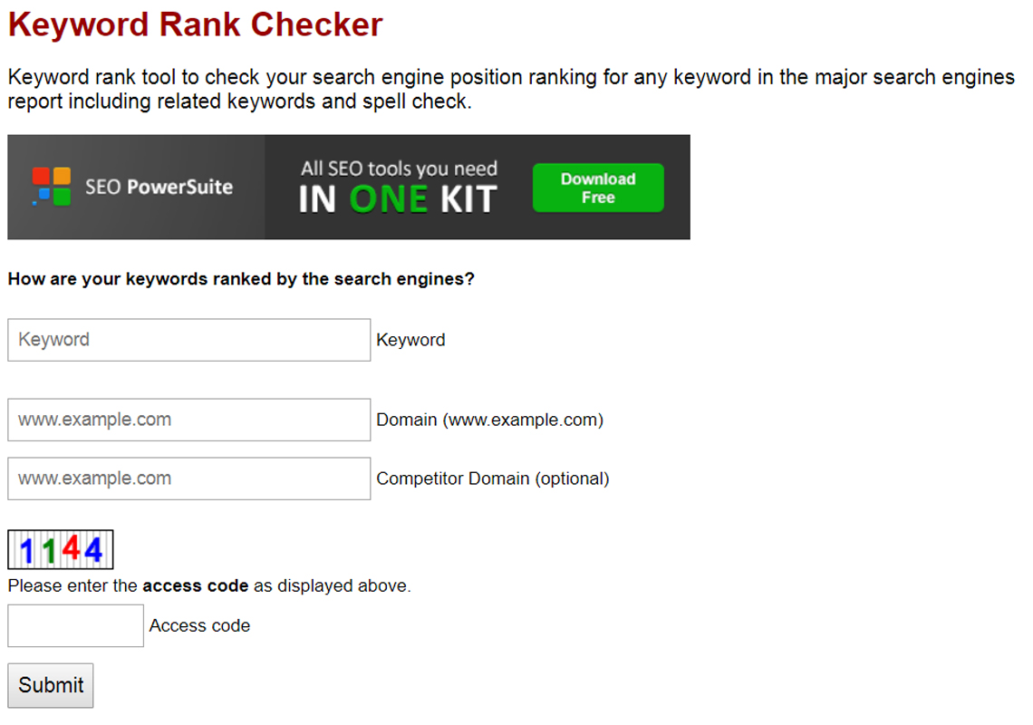 keyword ranking check